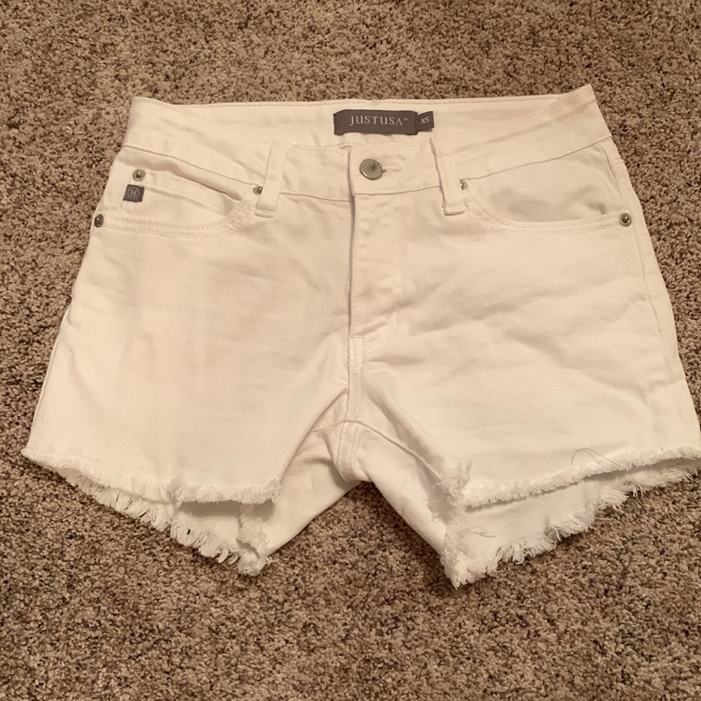 Justusa XS womens white jean shorts
